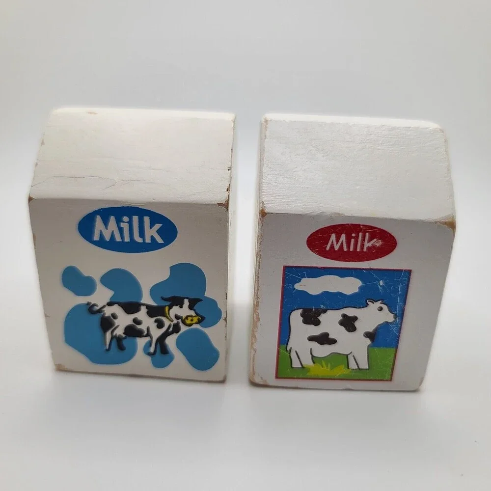 Melissa and Doug Wooden Food Lot 2 Milk Butter Swiss Cheese Frozen Vegetables